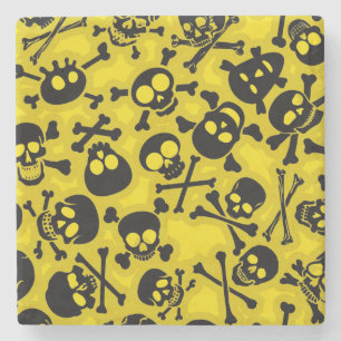 Posavasos De Piedra Cráneo y modelo de la bandera pirata