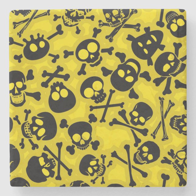 Posavasos De Piedra Cráneo y modelo de la bandera pirata (Anverso)