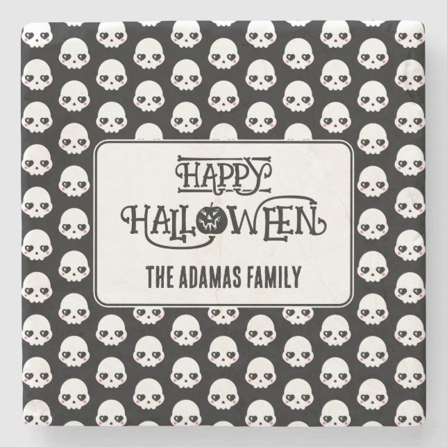 Posavasos De Piedra Cránulos Cutáneos Asombrosos Con Apellido (Anverso)