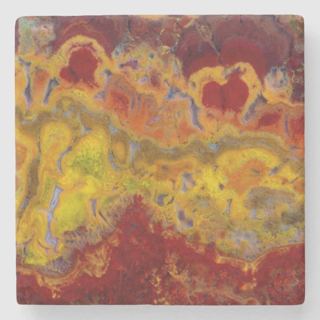 Posavasos De Piedra Crayola Jasper rojo y amarillo (Anverso)