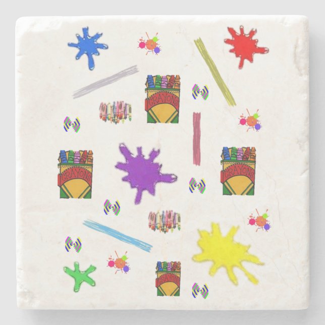 Posavasos De Piedra Crayones de escayola de piedra de mármol (Anverso)