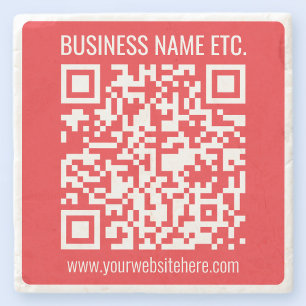 Posavasos De Piedra Crea instantáneamente tu propio código QR Rojo e