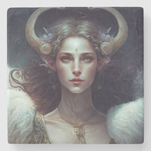 Posavasos De Piedra Crea tu propia diosa del zodiaco con signo solar A