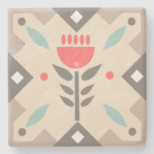Posavasos De Piedra Crea Tu Propia Flor Yul Nórdica de Invierno