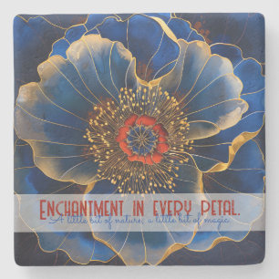 Posavasos De Piedra Crea Tu Propia Flora de Anémona Azul Brillante Abs