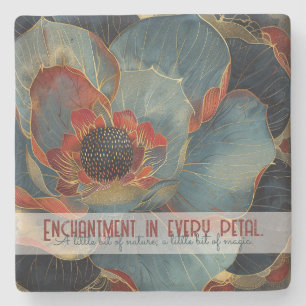 Posavasos De Piedra Crea Tu Propia Flora Escarlata Azul Dorada Abstrac