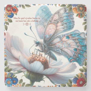 Posavasos De Piedra Crea tu propia mariposa floral encantada