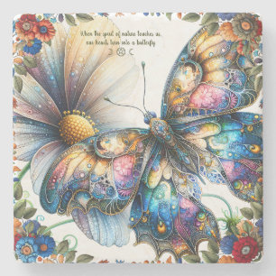 Posavasos De Piedra Crea Tu Propia Mariposa Floral Mágica