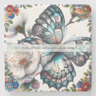 Posavasos De Piedra Crea Tu Propia Mariposa Floral Mística