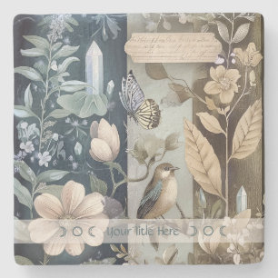 Posavasos De Piedra Crea Tu Propia Mariposa Pájaro Floral Botánico