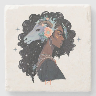 Posavasos De Piedra Crea Tu Propia Mujer Afroamericana Sagitario