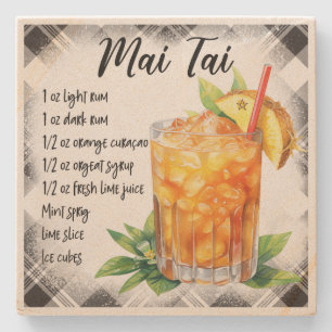 Posavasos De Piedra Crea Tu Propia Receta de Cóctel Floral Mai Tai