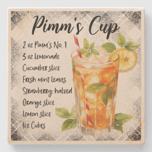Posavasos De Piedra Crea Tu Propia Receta de Cóctel Floral Pimm's Cup