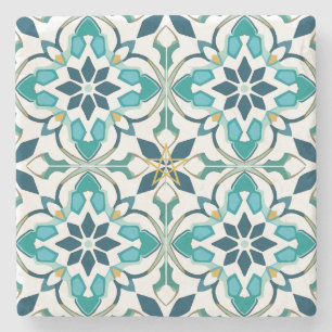 Posavasos De Piedra Crea tu propia Talavera Falsa Aqua Verde Dorado
