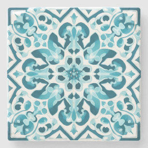 Posavasos De Piedra Crea tu propia Talavera falsa azul teal
