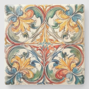 Posavasos De Piedra Crea Tu Propia Talavera Falsa de Colores Brillante