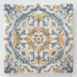 Posavasos De Piedra Crea Tu Propia Talavera Pintada de Rojo Azul Amari