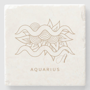 Posavasos De Piedra Crea Tu Propio Acuario Elegante de Oro y Blanco