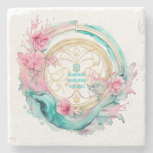 Posavasos De Piedra Crea tu propio Acuario Zodiaco Hermoso