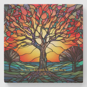 Posavasos De Piedra Crea tu propio árbol de puesta de sol de vidrio ti