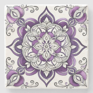 Posavasos De Piedra Crea Tu Propio Azulejo de Ciruela al Estilo Medite
