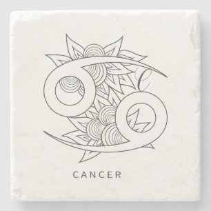 Posavasos De Piedra Crea tu propio cáncer elegante en blanco y negro