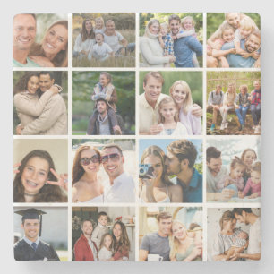 Posavasos De Piedra Crea tu propio collage de 16 fotos