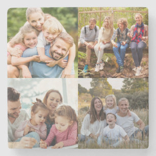Posavasos De Piedra Crea tu propio collage de 4 fotos