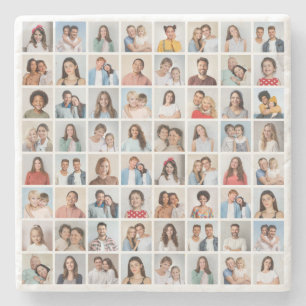 Posavasos De Piedra Crea tu propio collage de 64 fotos
