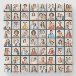 Posavasos De Piedra Crea tu propio collage de 64 fotos