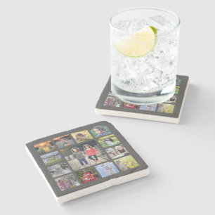 Posavasos De Piedra Crea tu propio collage de fotos familiares