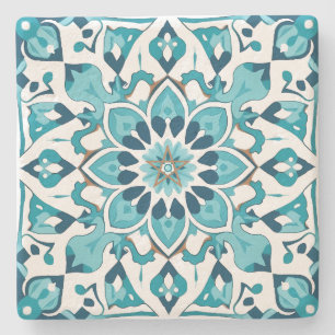 Posavasos De Piedra Crea Tu Propio Estilo Floral Faux Talavera Azul