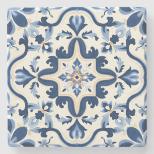 Posavasos De Piedra Crea tu Propio Estilo Talavera Azul Marino Amarill