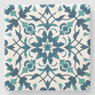 Posavasos De Piedra Crea tu propio estilo Talavera azul teal