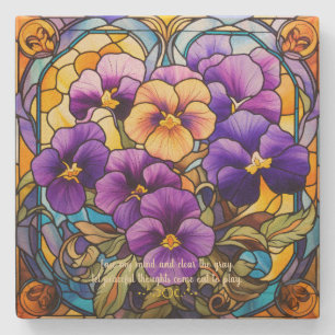Posavasos De Piedra Crea tu propio jardín de flores de pensamiento de