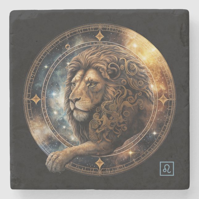 Posavasos De Piedra Crea tu propio Leo celestial (Anverso)
