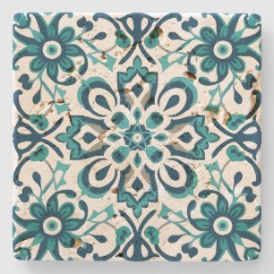Posavasos De Piedra Crea tu propio mandala azul del Mar Mediterráneo