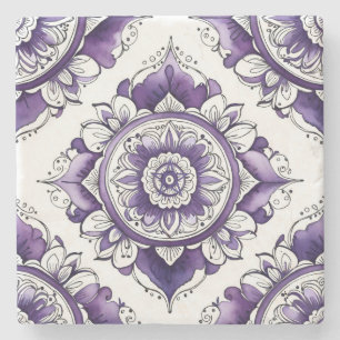 Posavasos De Piedra Crea Tu Propio Mandala de Talavera Deep Purple