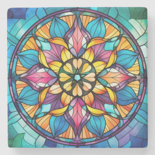 Posavasos De Piedra Crea tu propio mandala de vidrio emplomado con cal