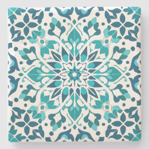 Posavasos De Piedra Crea tu propio Mandala Talavera de Turquesa Falsa