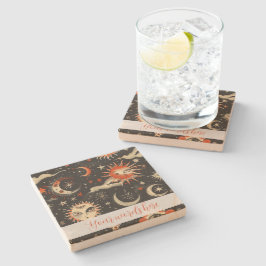 Posavasos De Piedra Crea tu propio Naranja negro Celestial Magic Eye