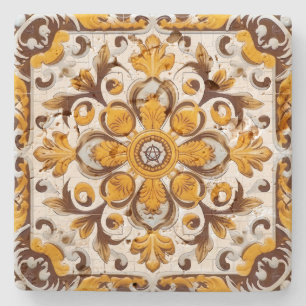 Posavasos De Piedra Crea tu propio ornamento vintage de ocre ámbar umb