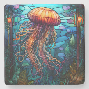 Posavasos De Piedra Crea tu propio paisaje marino de medusas de vidrio