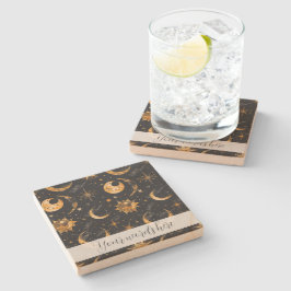 Posavasos De Piedra Crea tu propio Sol Estrellas de Luna Celestial