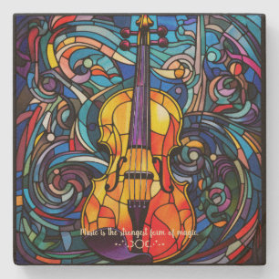 Posavasos De Piedra Crea Tu Propio Violín de Puesta de Sol de Invierno