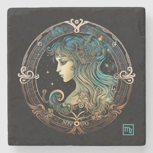 Posavasos De Piedra Crea tu propio Virgo celestial (Anverso)
