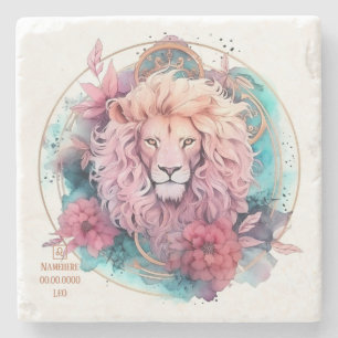 Posavasos De Piedra Crea tu propio y hermoso Leo Zodiaco