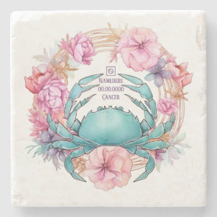 Posavasos De Piedra Crea tu propio Zodiaco de Cáncer Hermoso