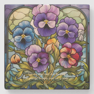 Posavasos De Piedra Crea tus Propias Flores de Pensamiento de Vidrio P