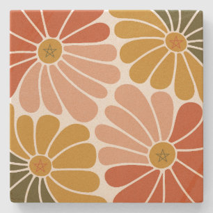 Posavasos De Piedra Crea tus propias flores retro de gerbera margarita